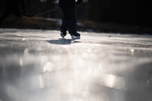 Skating Boy On Frozen Pond