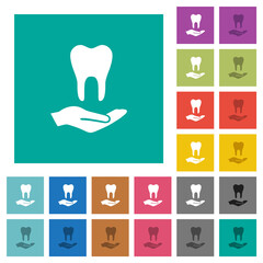 Canvas Print - Dental provision square flat multi colored icons