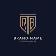 RB initial logo monogram with simple luxury shield icon design