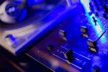 Closeup Shot Of A Part Of A Music Mixer Controller