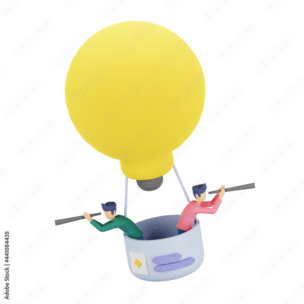 3D render illustration of teamwork business brainstorming Idea concept ...