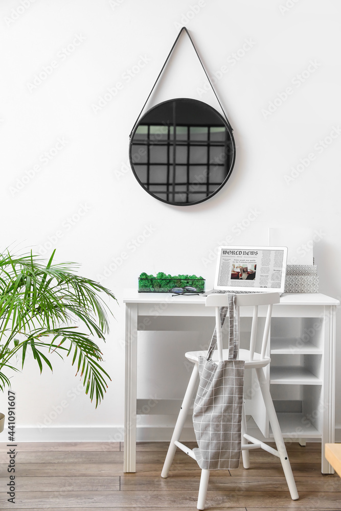 Interior of modern room with comfortable workplace