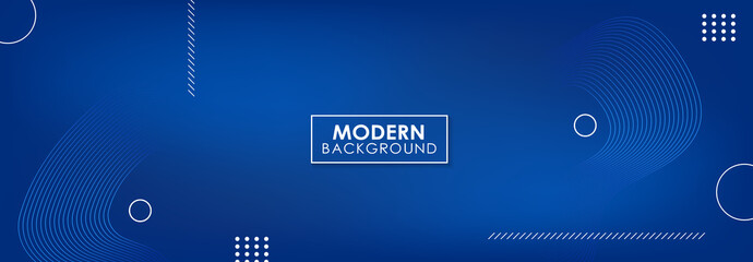Wall Mural - abstract blue geometric shapes background. vector long banner design template for business media pro