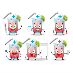 Poster - Doctor profession emoticon with hawaiian sea breeze cartoon character