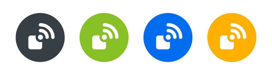 Aufkleber - Wireless, internet, connection, signal icon symbol isolated on white background.