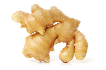 Wall Mural - fresh ginger on white background 