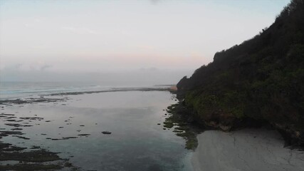 Sticker - The beautiful scenery of a cliff near the sea in Bali, Indonesia in 4K