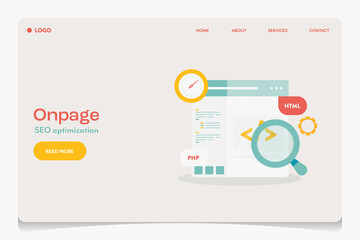 Wall Mural - onpage seo optimization, seo coding, web development, website building with programming language, we
