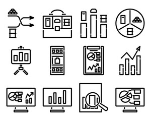 Canvas Print - Analytics Icon Set