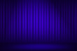 Blue velvet stage curtain with spotlight background.Realistic vector illustration.Cinema or theater.Abstract wallpaper.Close view.Empty silk stage.Material or pattern.Graphic design.