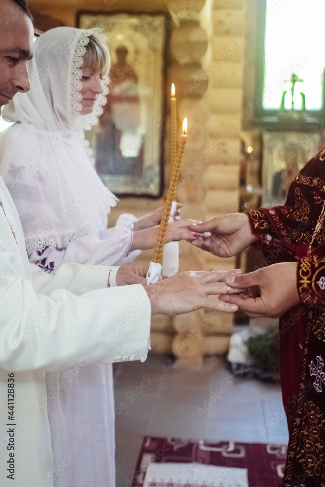 Slavic Customs Young people dressed in vintage outfits to get married in the church ...