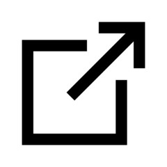 Poster - External hyperlink black line icon. Vector illustration of an arrow going out of the box representing the concept of external link 