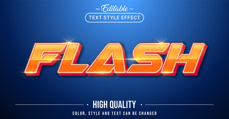 Wall Mural - editable text style effect - flash text style theme.