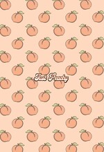 Just Peachy Cute Summer Pattern Repeat, Digital Illustration