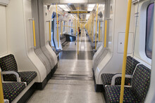 Almost Empy Metro Train Of The District Line To Upminster
