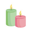isolated candles of spa