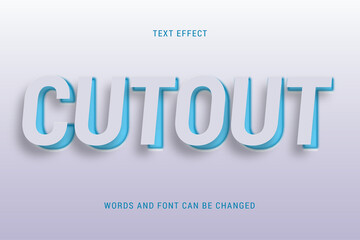 Wall Mural - cutout paper text effect 100% editable vector image