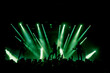 © ale_mancuso - Silhouette of rock band at concert. People crowd in concert green lights