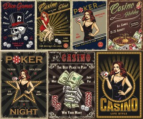 Wall Mural - Casino vintage posters