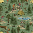 © DGIM studio - Summer camping vintage seamless pattern