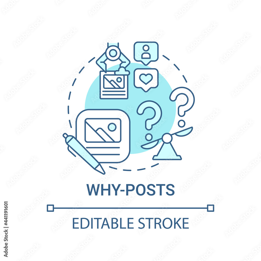 Why-posts concept icon. Top viral posts type abstract idea thin line ...