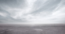 Panoramic Floor Background With Storm Clouds Dramatic Sky Horizon Landscape