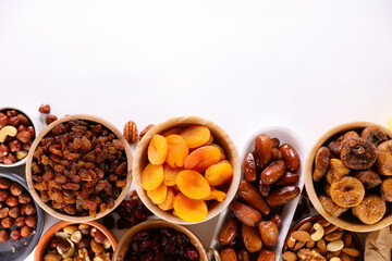 Wall Mural - assortment of dry fruits with walnut, almon, fig , raisin