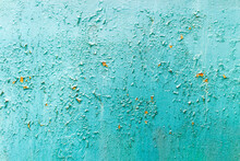 Peeling Paint On A Metal Surface. Texture Background