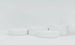 © Thanapipat - 3d rendering, white stage products white background can be used  background for cosmetic or any product things banner design