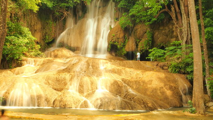 waterfall in the daytime