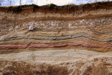 Layers Of Soil Photographed In A Sand Quarry