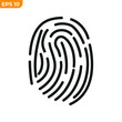 © keenan - fingerprint icon symbol template for graphic and web design collection logo vector illustration