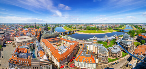 Wall Mural - panoramic view at the city venter of dresden