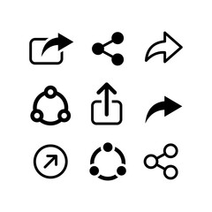 Canvas Print - Set of Various Share Icon Illustration Design, Share Symbol Collection Template Vector