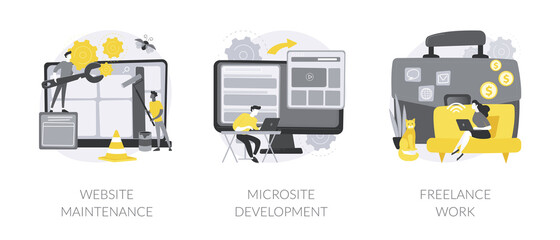 Wall Mural - frontend development abstract concept vector illustrations.