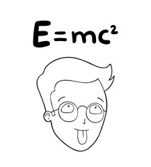 Poster - Funny face and relativity theory formula