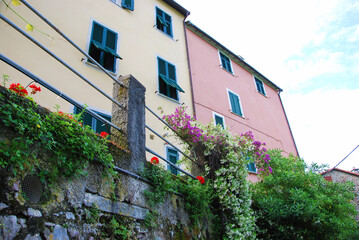 Canvas Print - Il comune di Framura in provincia di La Spezia, Liguria, Italia.