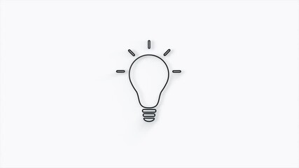 Poster - 3d Light icon isolated on white background. Concept of idea. 4K