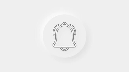 Poster - Animation of line bell icon. Isolated on white background.