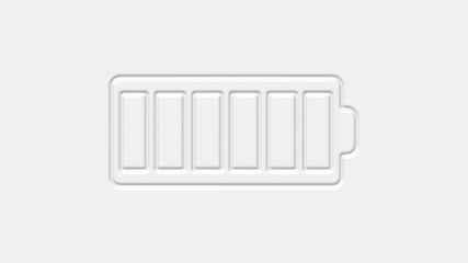 Aufkleber - Battery neomorphism icon isolated on white background. Lightning bolt symbol. 4K