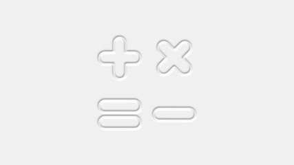 Aufkleber - Calculator neomorphism icon isolated on white background. Accounting symbol. Business calculations mathematics