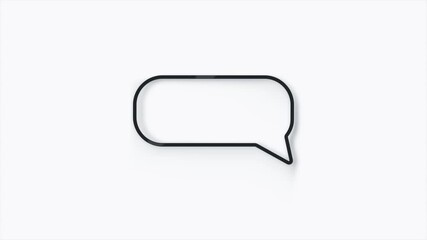 Aufkleber - Chat, speech bubble 3d icon animation on white background. 4K