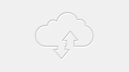 Fototapete - Cloud download and upload icon isolated on white background. 4K