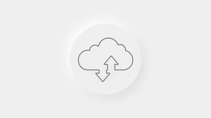 Fototapete - Cloud download and upload icon isolated on white background. 4K
