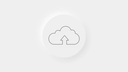 Aufkleber - Cloud upload line icon on white background. 4K