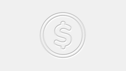 Poster - Dollar symbol icon isolated on white background. 4k video
