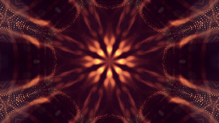 Wall Mural - 3d rendering background of microworld or sci-fi theme with glowing particles form curved lines, 3d s