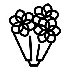 Sticker - Flora flower bouquet icon. Outline Flora flower bouquet vector icon for web design isolated on white background