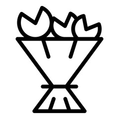 Sticker - School flower bouquet icon. Outline School flower bouquet vector icon for web design isolated on white background