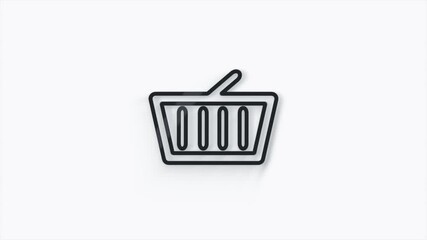 Aufkleber - Shopping basket 3d icon isolated on white background. Online buying concept. 4k